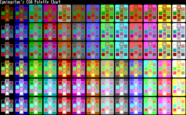 CGA Palette Chart (3rd version)