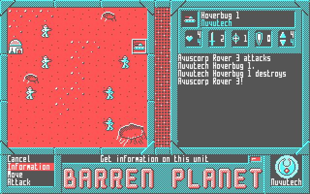A mockup of the forthcoming Barren Planet game