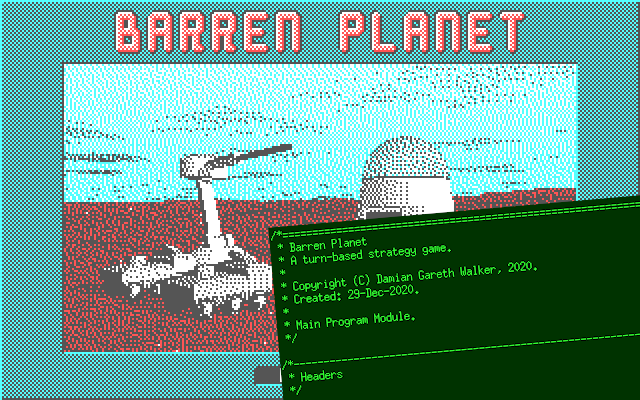 Barren Planet with source code